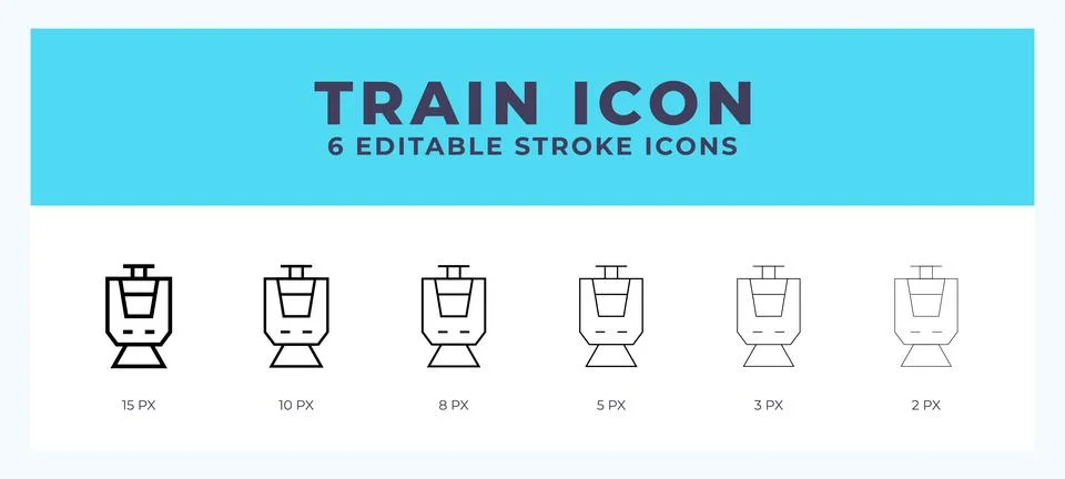 Train icon vector illustration. With editable stroke for web. App and more. Stock Illustration