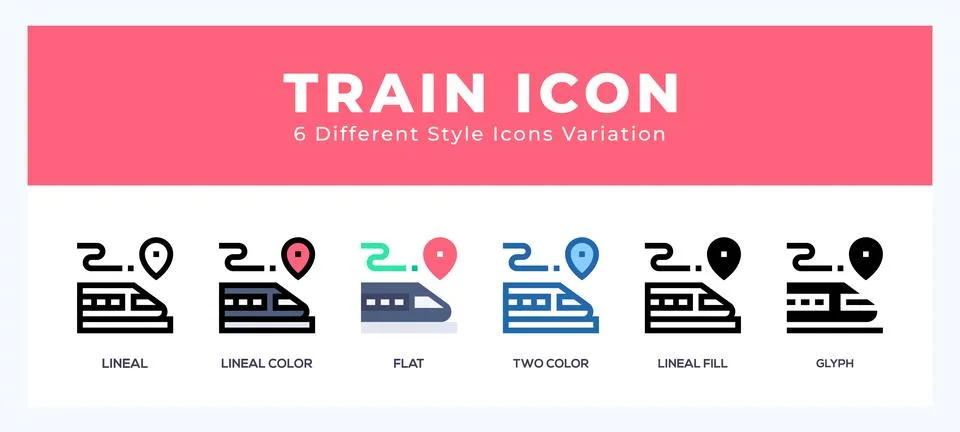 Train icons set of simple vector illustration. Stock Illustration