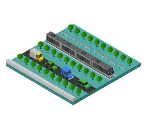 Train illustrated in vector on a white background Stock Illustration