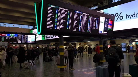 Train info and passengers. Stock Footage 263254473