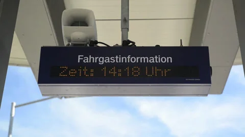 Train information at the platform Stock Footage 32282702