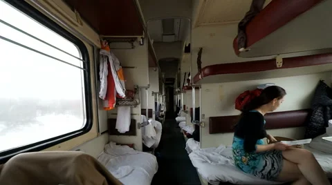 Train Inside View in Omsk, Russia Stock Footage 61132340