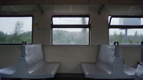 Train Interior Countryside View 库存影片 345430756