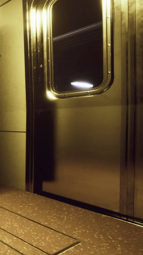 Train interior at night with illuminated windows and empty seats Stock Footage 334184376