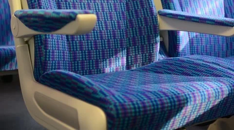 Train - interior - seats - first class - detail of the seat Stock Footage 41418286