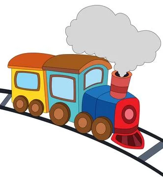 Train isolated on white background Stock Illustration