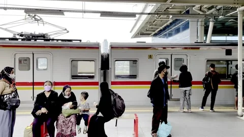 Train in Jakarta Video stock 242978813