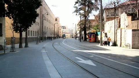 Train On Jerusalem Streets 스톡 동영상 10921871