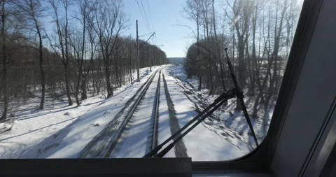 Train journey point of view from driver's view. Train Perspective POV Stock Footage 222964849