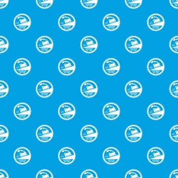 Train journey sign pattern vector seamless blue Stock Illustration