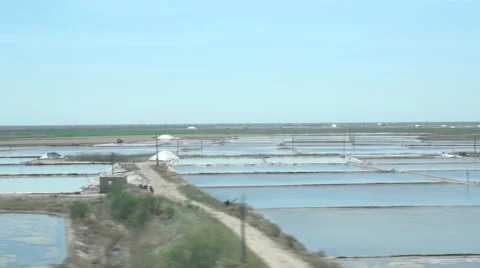 Train Journey through China, view over rice fields and agricultural landscape Stock Footage 63919083