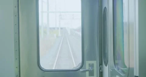Train Journey View Through Rear Train Doors Видео 323683489