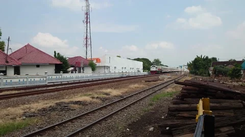 A train that just left the station Video stock 201658993