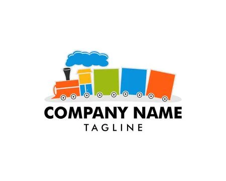 Train Kids Logo Design Template Stock-Illustration