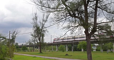 Train of the Kuala Lumpur Express line or KLIA Express Stock Footage 208043971