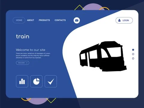Train Landing page website template design Illustrazione stock gratuita