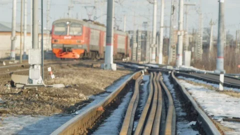 Train leaves, blue sky with clouds in the background Stock Footage 125088937