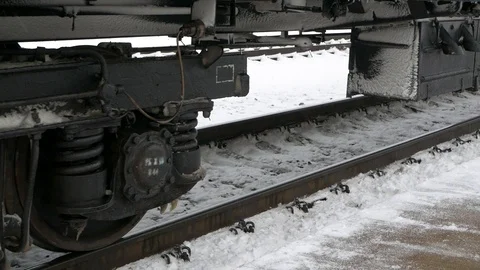 The train leaves the station Stock Footage 104803630