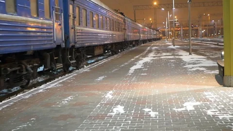 The train leaves the station Stock Footage 104803650