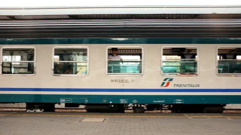 The train leaves the station Stock Footage 108614972