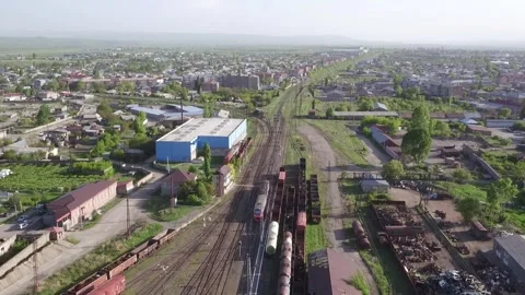 A train leaves the train station 3 스톡 동영상 335525323