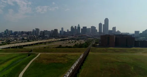 Train leaving Dallas Stock Footage 150154572