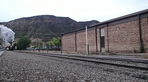 Train Leaving Depot Stock Footage 42208847