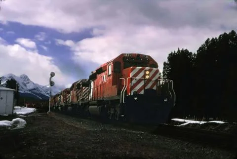 Train leaving Jasper station Stock Photos