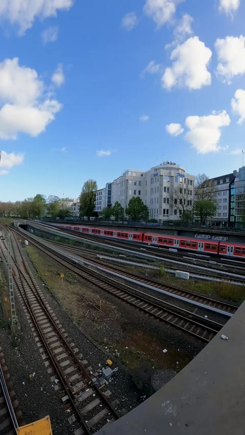 Train is leaving main train station in Hamburg, Germany. Video stock 241026475