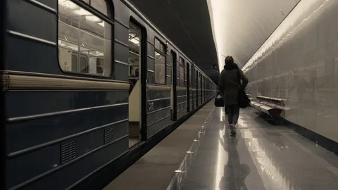 The train leaving the metro station Video stock 73788237