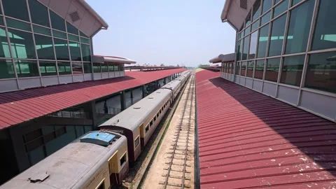 Train Leaving Naypyidaw Station Stock Footage 333400217