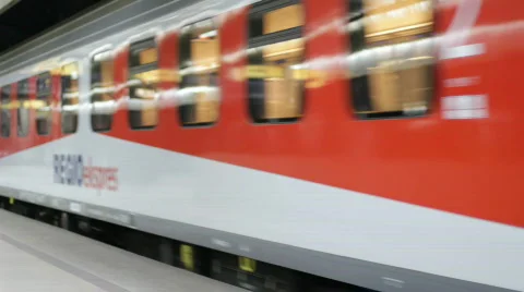 Train leaving the platform. Stock Footage 743412