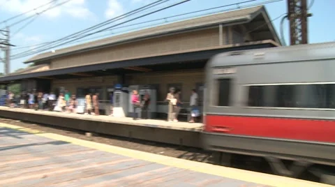 Train leaving the station. (2 of 2) Video stock 8693747