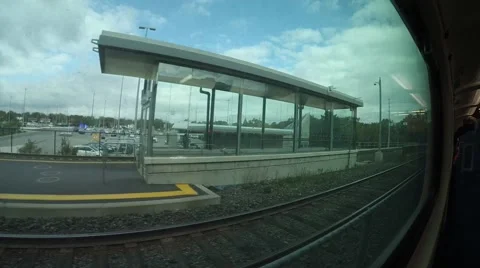 Train leaving station - Action camera Stock Footage 68999724