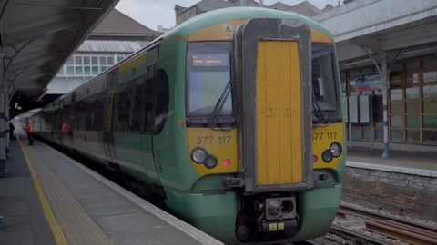 Train Leaving Station Stock Footage 116605586