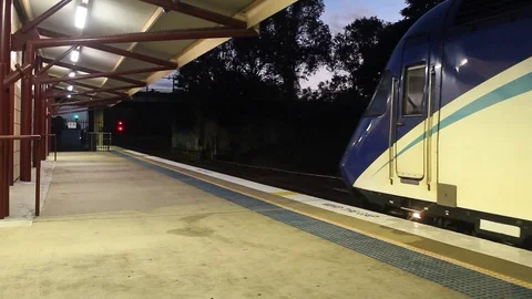 Train Leaving Station Stock Footage 128212216