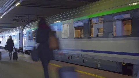 Train leaving the station Stock Footage 155025166