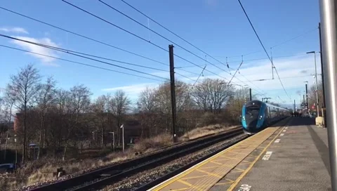 Train is leaving the station. Stock Footage 234421912