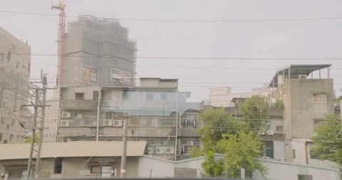 Train is leaving the station when shooting inside the train Stock Footage 101959297