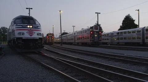 Train leaving the Train Yard Stock Footage 41069215