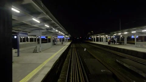 Train leaving trainstation Stock Footage 150239387