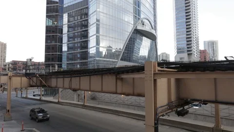 Train leaving an urban area passing Stock-Footage 91780579