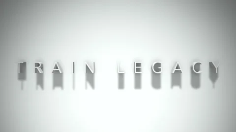 Train legacy 3D title animation white text on a white background Stock Footage 299644652