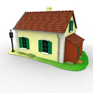 Train level-crossing keeper house 3D Model
