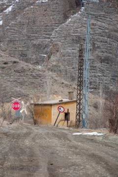 Train level crossing Stock Photos