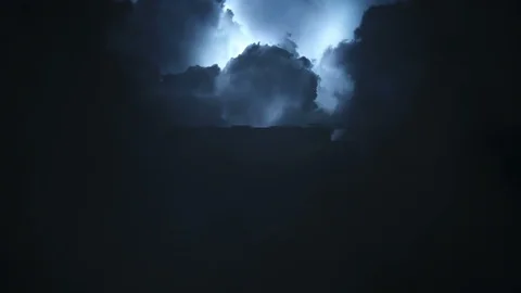 Train in a Lightning Storm Stock Footage 86622789
