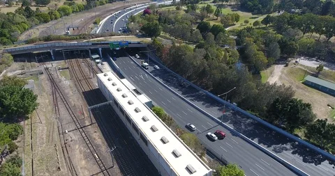Train Line 3,Traffic Brisbane Stock Footage 96480296