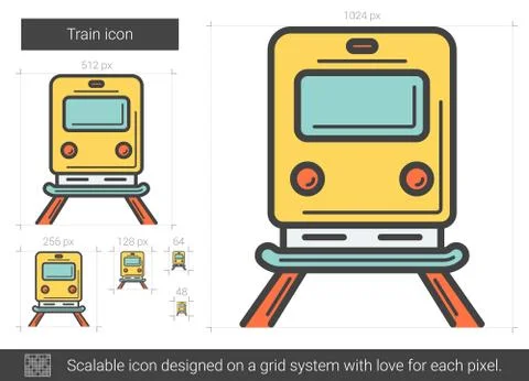 Train line icon. Illustrazione stock