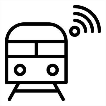 Train line icon vector illustration isolated on white background Stock Illustration