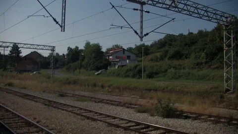 Train line from the train´s window Stock Footage 93961552
